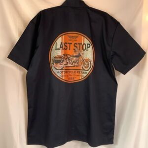 Black Denim biker shirt, size xl